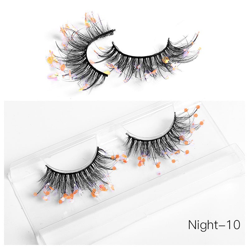 New Color Noctilucent Fried False Eyelashes Multi Layer Thick Cross Mink Like Eyelashes 8D FLUFFY