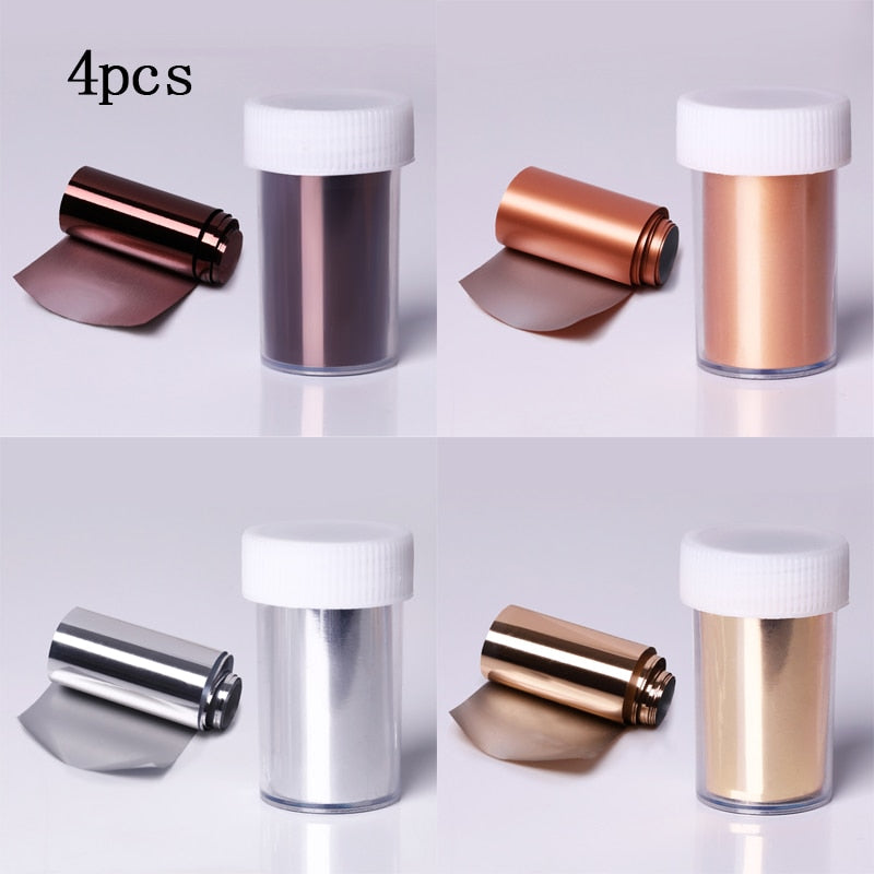 Pink Gold Sliver Nail Foils Sparkly Sky Glitter Marble Nail Art Transfer Stickers Slider Paper Nail Art Manicures Decoration