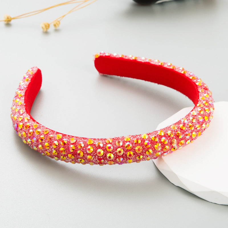 Colorful Rhinestone Full Drill Hoop Trendy Online Red The Same Super Flash Headdress