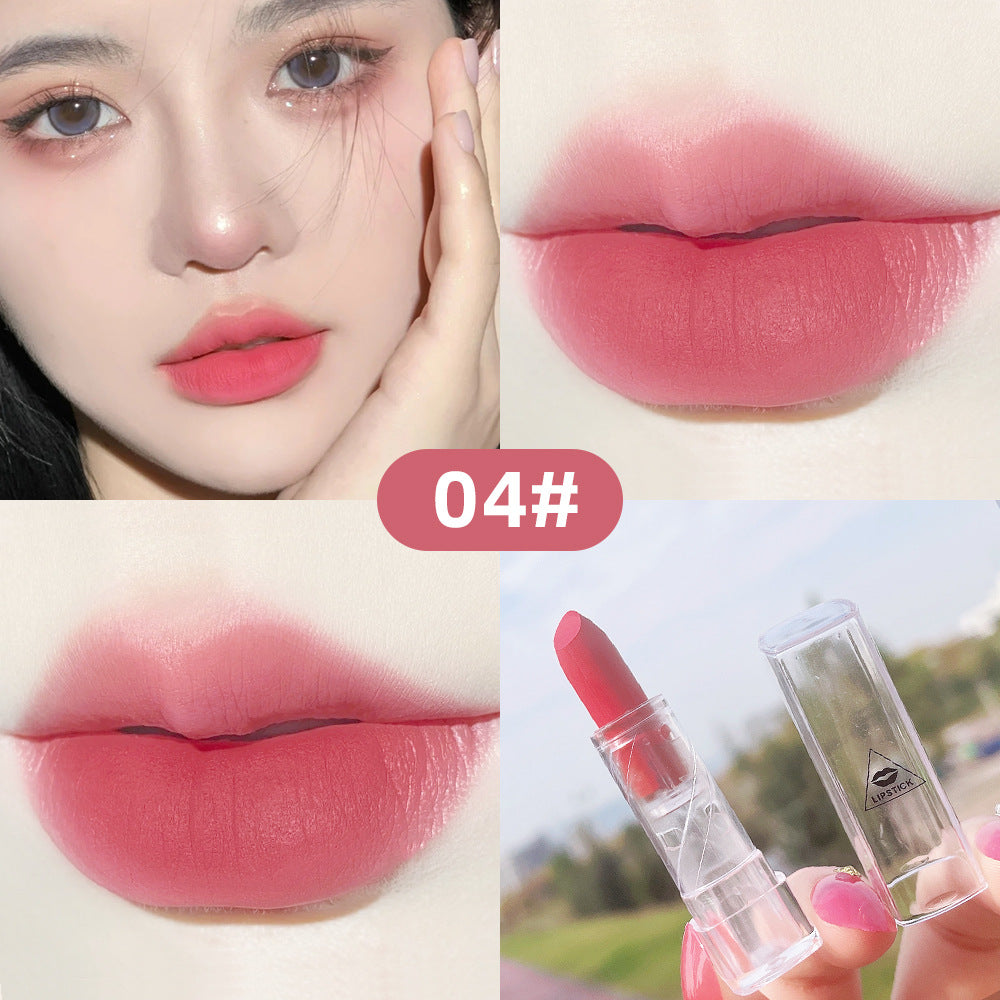 Transparent Shell Lipstick Matte Peach Pink Student Model Plain White Lipstick Sample Lipstick