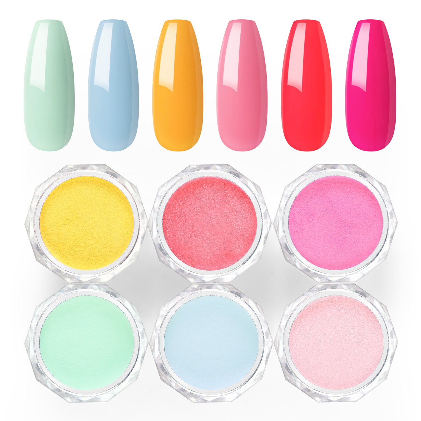 Crystal Carved Powder Extension Armor Crystal Powder Color 6pc Crystal Powder Coscelia