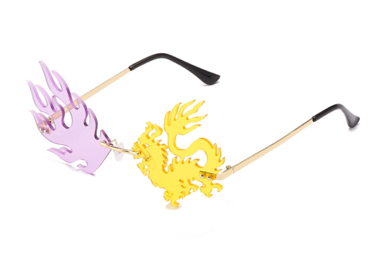 Trendy Tassel Sunglasses Fashion Retro Rimless Sun Glasses Steampunk Sunglasses Shades Funny Clouds Shaped Eyeglasses