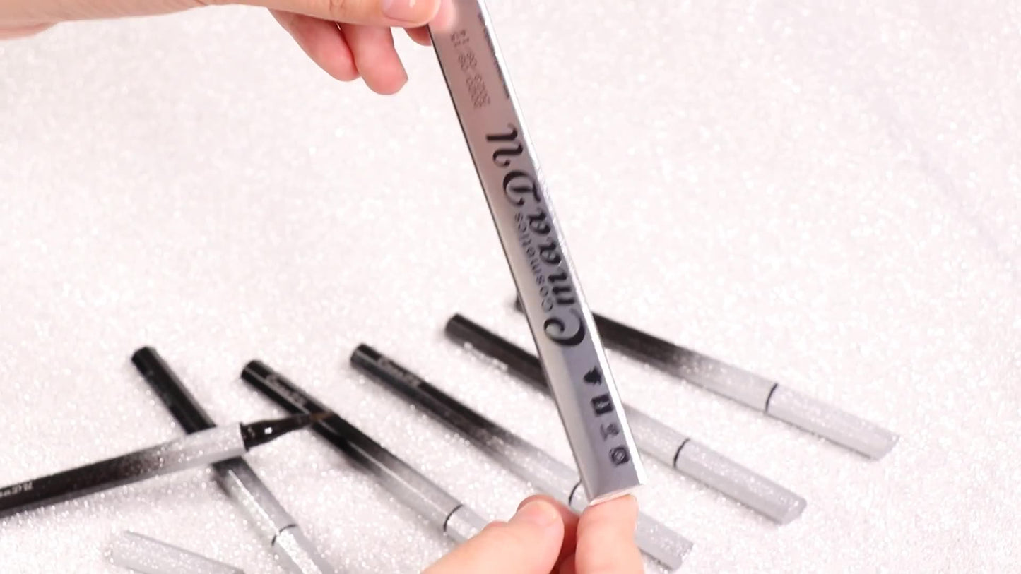 CmaaDu Eyeliner Pencil Waterproof Sweatproof Not Smudged Cool Black Starry Sky Thin Head Eyeliner