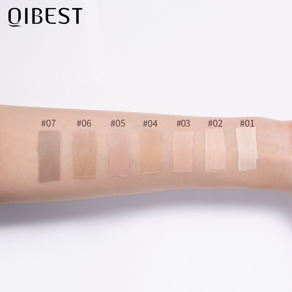 QIBEST Liquid Foundation Long-lasting Concealer Moisturizing Brightening Matte Natural Liquid Foundation Nude Makeup Conditioner