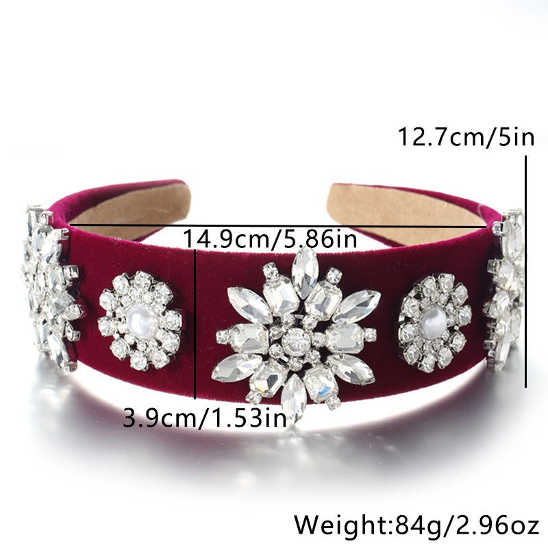 Retro Baroque Pearl Water Diamond Head Hoop