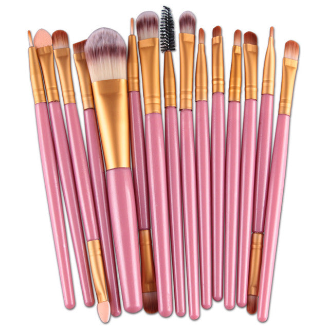 15Pcs Makeup Brushes Set Eye Shadow Foundation Powder Eyeliner Eyelash Lip Make Up Brush Cosmetic Beauty Tool