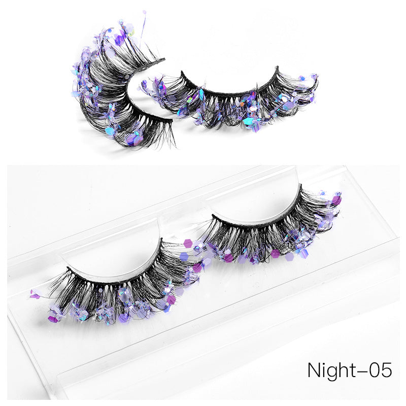 New Color Noctilucent Fried False Eyelashes Multi Layer Thick Cross Mink Like Eyelashes 8D FLUFFY