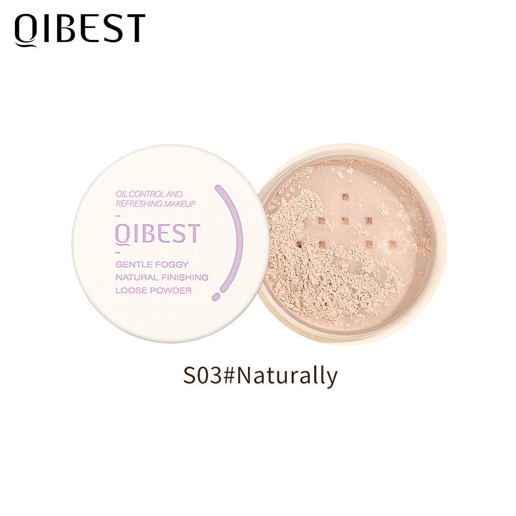 QIBEST Icy Loose Powder Mint Loose Powder Honey Powder Cake Is Not Easy To Take Off Makeup Concealer Makeup Powder