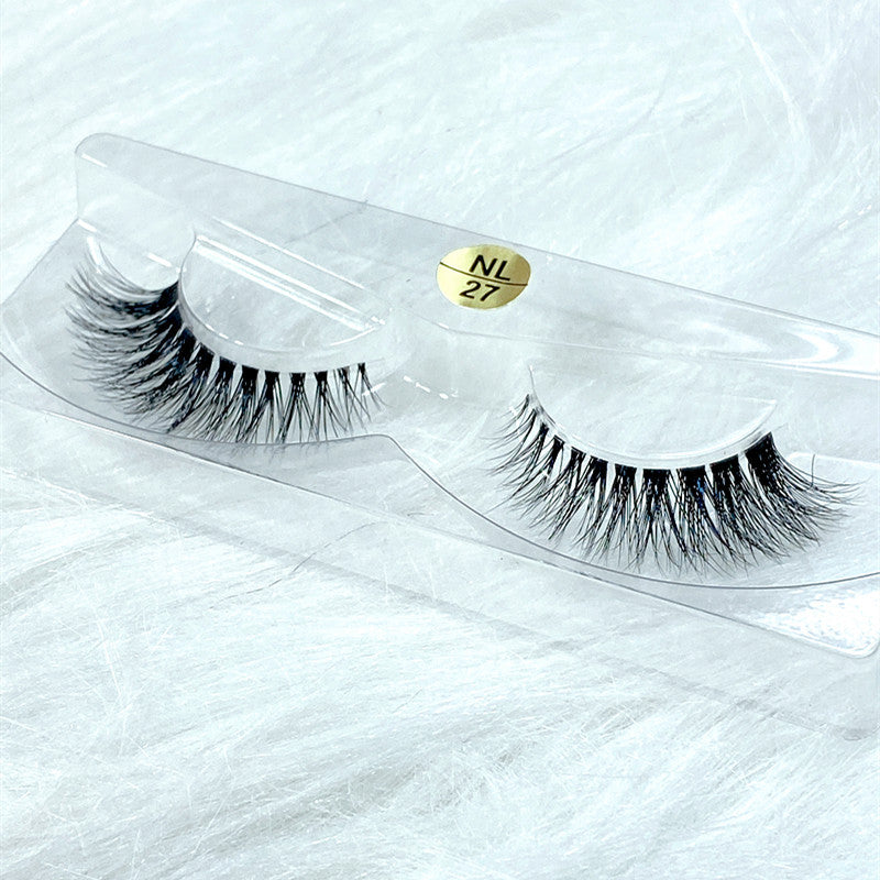 Short natural nude makeup False eyelashes 3D mink hair