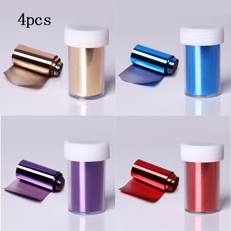 Pink Gold Sliver Nail Foils Sparkly Sky Glitter Marble Nail Art Transfer Stickers Slider Paper Nail Art Manicures Decoration