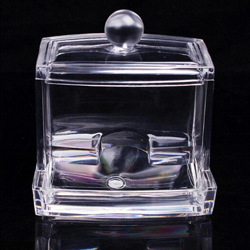 Crystal Makeup Cotton Swabs Stick Holder Bin Storage Organizer Container Box