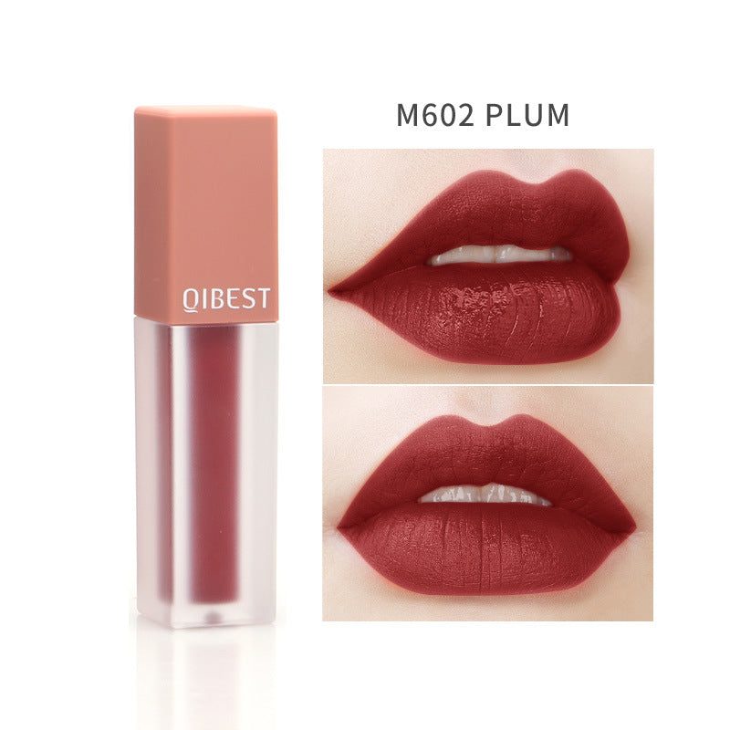 QIBEST Matte Velvet Matte Lip Gloss Lip Gloss Matte Creamy Lasting Liquid Lipstick
