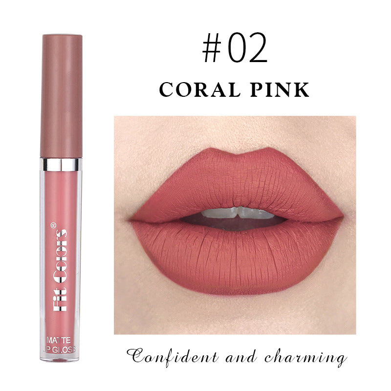 Fit Colors Matte Non Stick Cup Lip Gloss Fog Face Velvet Thin Tube Liquid Lipstick