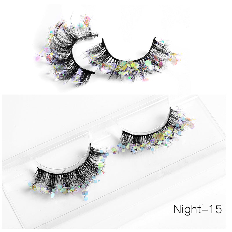 New Color Noctilucent Fried False Eyelashes Multi Layer Thick Cross Mink Like Eyelashes 8D FLUFFY