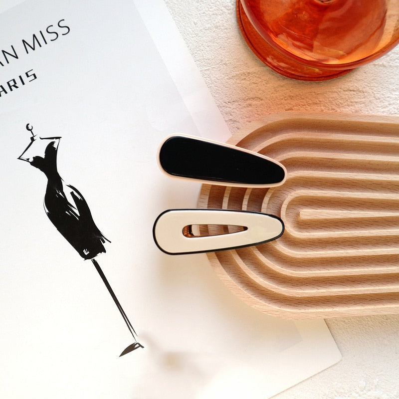 2pc New Kroean Elegant geometric Hairgrip Hair Clips for Girls Women Barrette Vintage Hairpin Crab Haircombs Hair Accessories