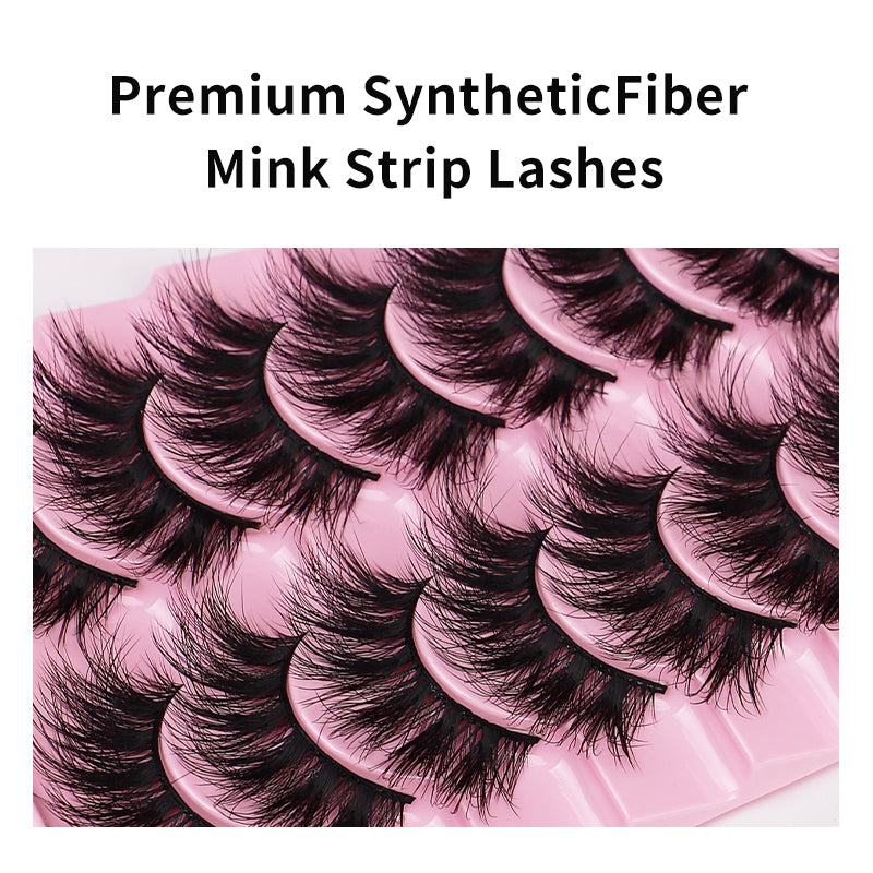 10 Pairs Of Messy Thick Imitation Mink Hair False Eyelashes 3D Stereo Realistic European And American Fried Hair False Eyelashes