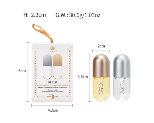 DEROL Ginger Mint Lip Plumping Liquid Plump and Increase Moisturizing and Moisturizing Lip Set Box Lip Plumping Lip Enhancer