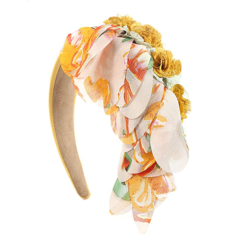 Fashionable leopard print fabric flower headband