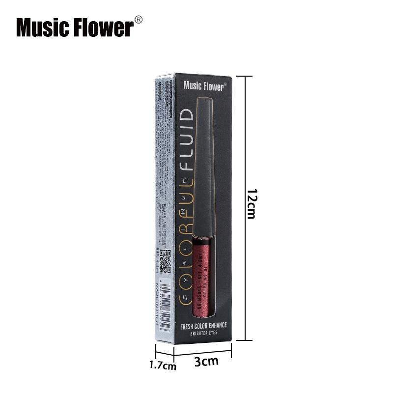 Music Flower Brand 6 Color Shimmer Liquid Eyeliner Pen Brightening Eyes Makeup Eye Liner Pencil Waterproof Quick Drying Eyelid