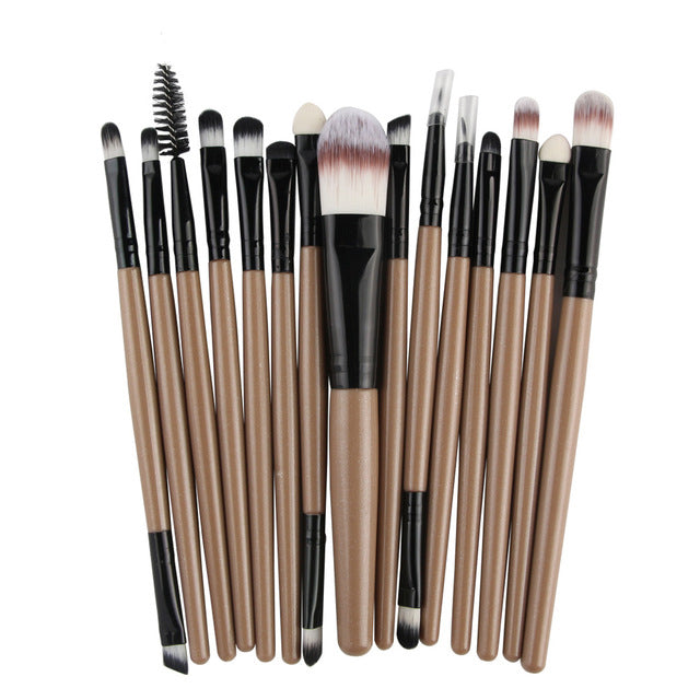 15Pcs Makeup Brushes Set Eye Shadow Foundation Powder Eyeliner Eyelash Lip Make Up Brush Cosmetic Beauty Tool