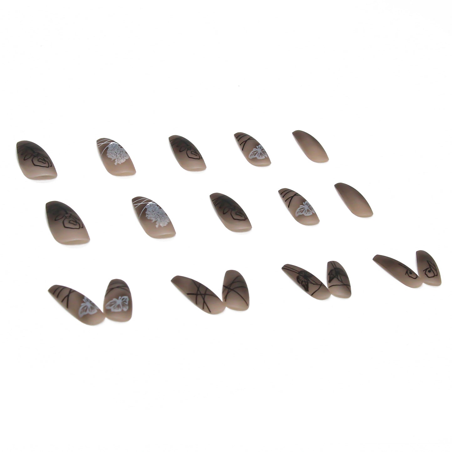 Dark Butterfly Long Ballet Nail Manicure Nail Pieces Personalized Wearing A Removable Nail