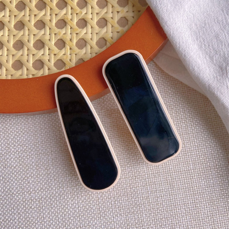 2pc New Kroean Elegant geometric Hairgrip Hair Clips for Girls Women Barrette Vintage Hairpin Crab Haircombs Hair Accessories