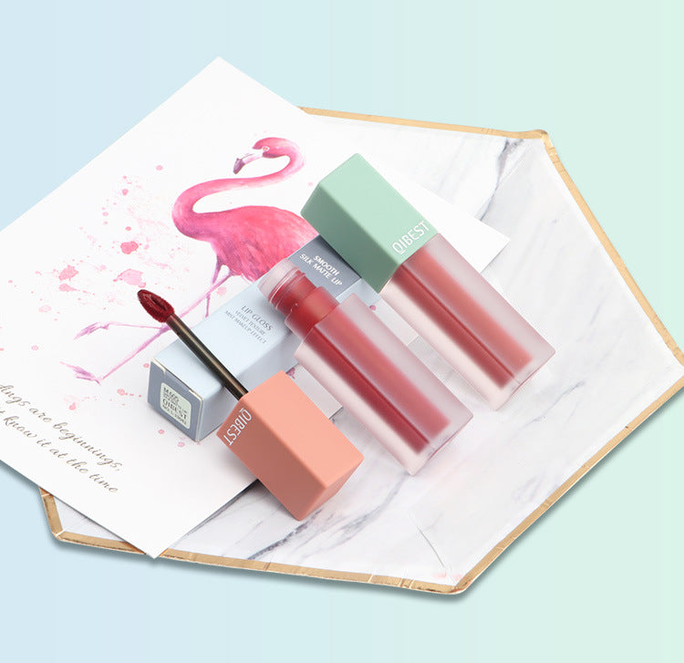 QIBEST Matte Velvet Matte Lip Gloss Lip Gloss Matte Creamy Lasting Liquid Lipstick