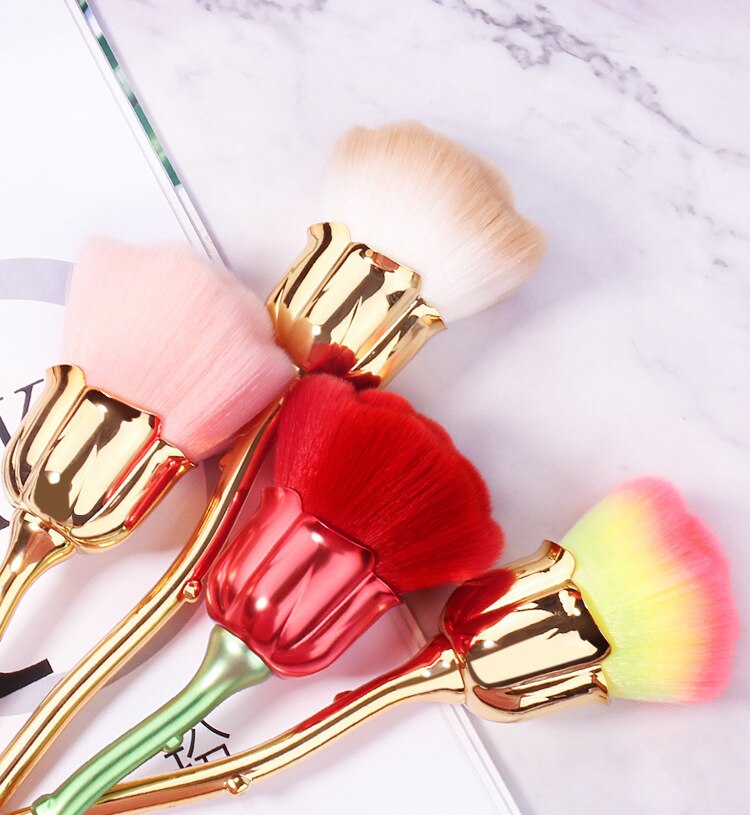 Flower Nail Brush For Manicure Rose Nail Art Brush Nail Accesories Tools Popular Round Small Gel polish Dust Cleaning Brushes