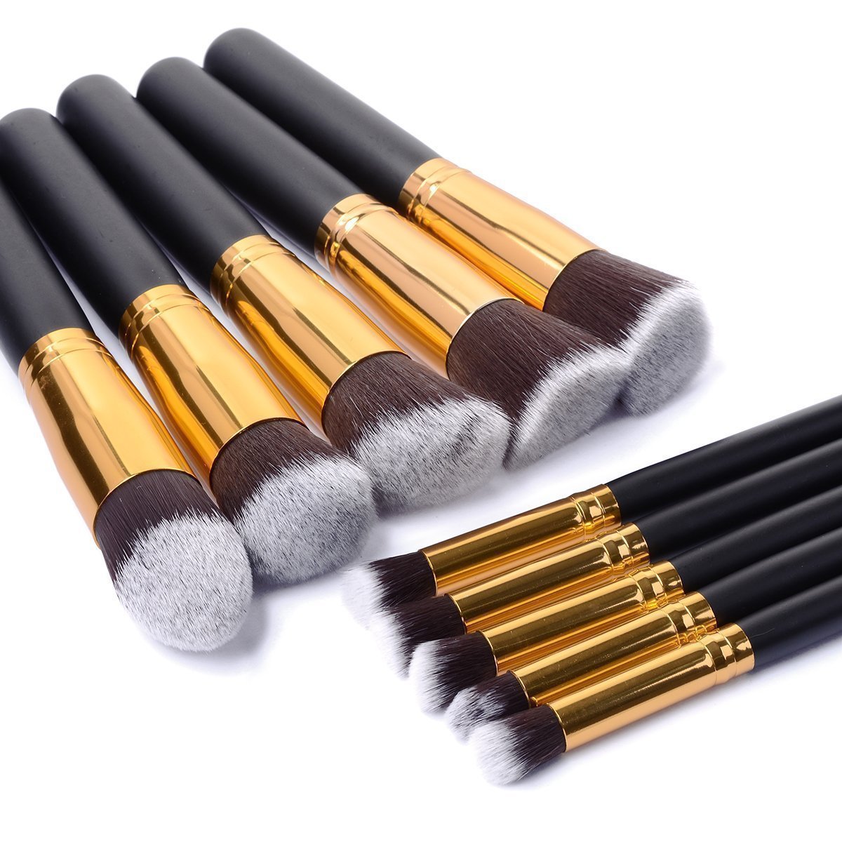 10 Pcs Silver/Golden Makeup Brushes Set Cosmetics Foundation Blending Blush Makeup Tool Powder Eyeshadow Cosmetic Set