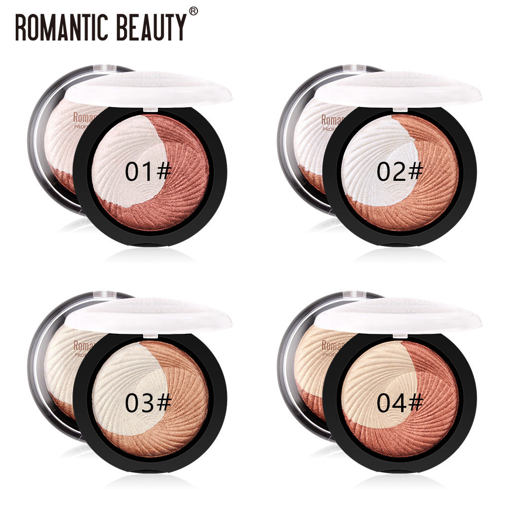 Romantic Beauty Two-Color Highlight Powder To Decorate The Face Pearl Light To Brighten The Lasting Highlight Powder