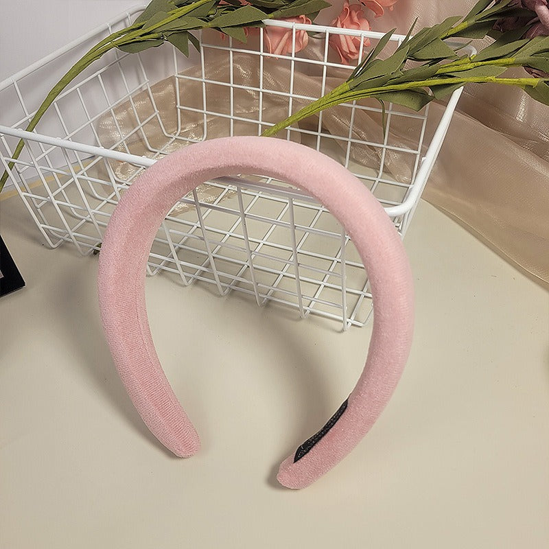 Candy colored velvet with wide edge sponge headband flocking