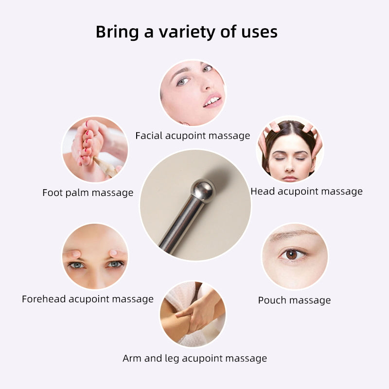 New Facial Acupuncture Stick To Dredge Meridians And Tendons Stainless Steel Telescopic Acupuncture Pen Tool Massage Stick