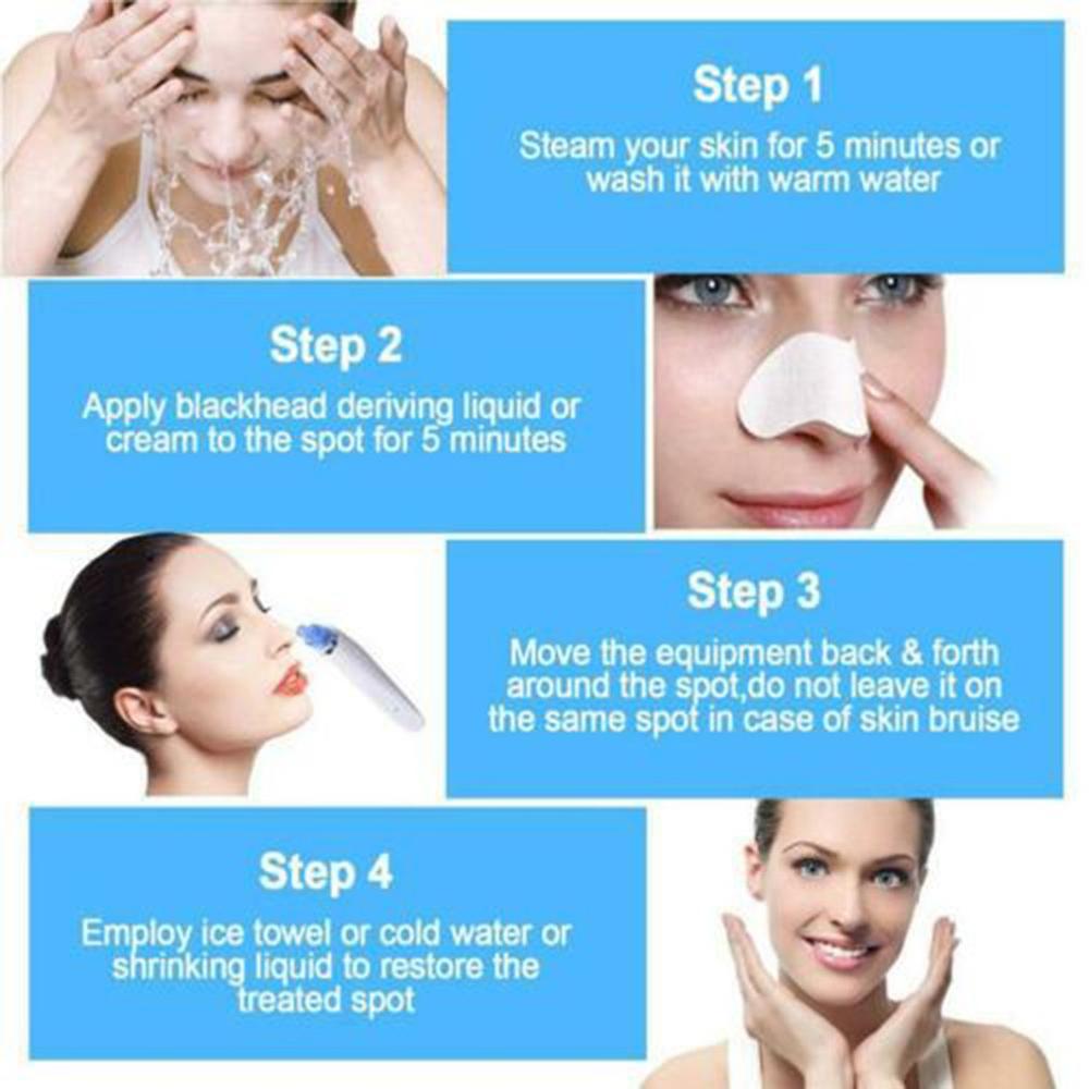 Vacuum Suction Blackhead Remover Nose Facial Pore Cleaner Spot Acne Black Head Pimple Removal Beauty Face Skin Care Tool