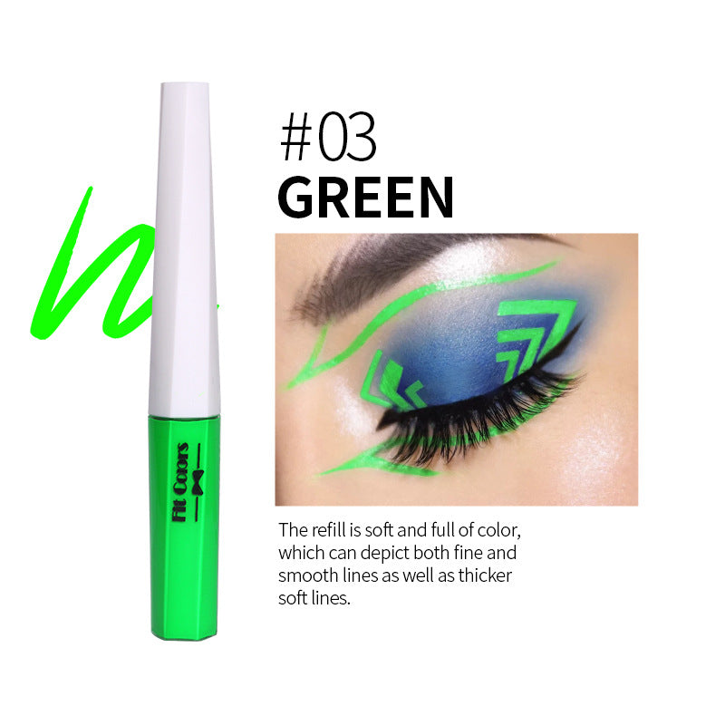 Fit Colors Fluorescent Luminous Color Eyeliner Rainbow Painted Graffiti Waterproof Quick Drying Eyeliner