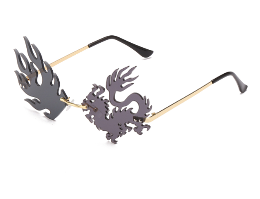 Trendy Tassel Sunglasses Fashion Retro Rimless Sun Glasses Steampunk Sunglasses Shades Funny Clouds Shaped Eyeglasses