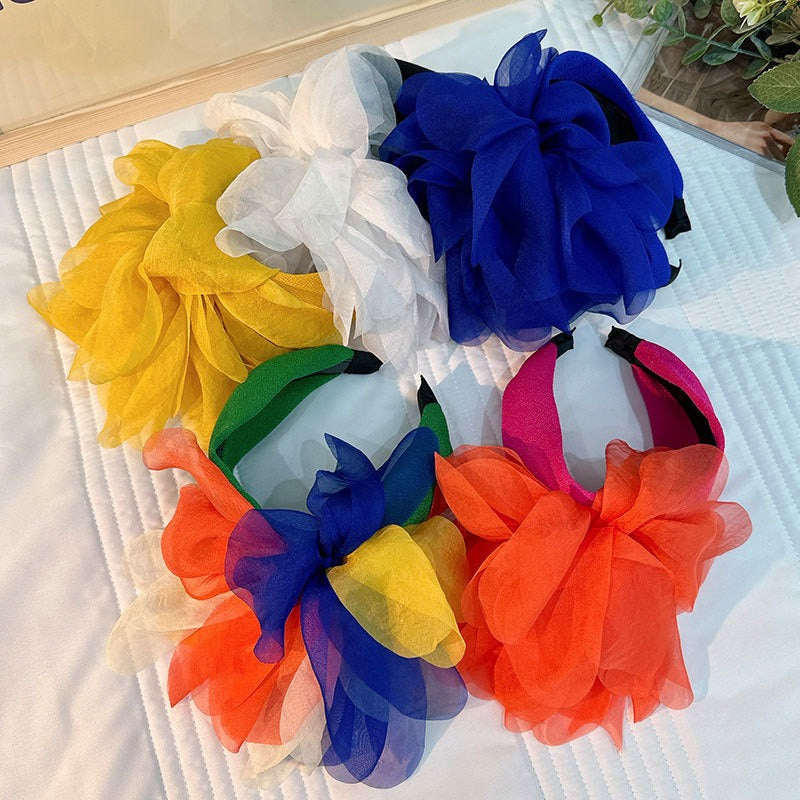 Fashion fabric oversized colorful flower fashion headband