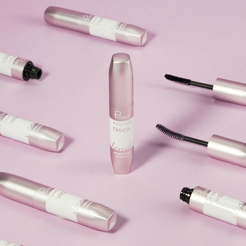 Pudaier Thick Curling Waterproof Slender Mascara Is Naturally Waterproof And Does Not Smudge Silicone Brush Head 4D Mascara