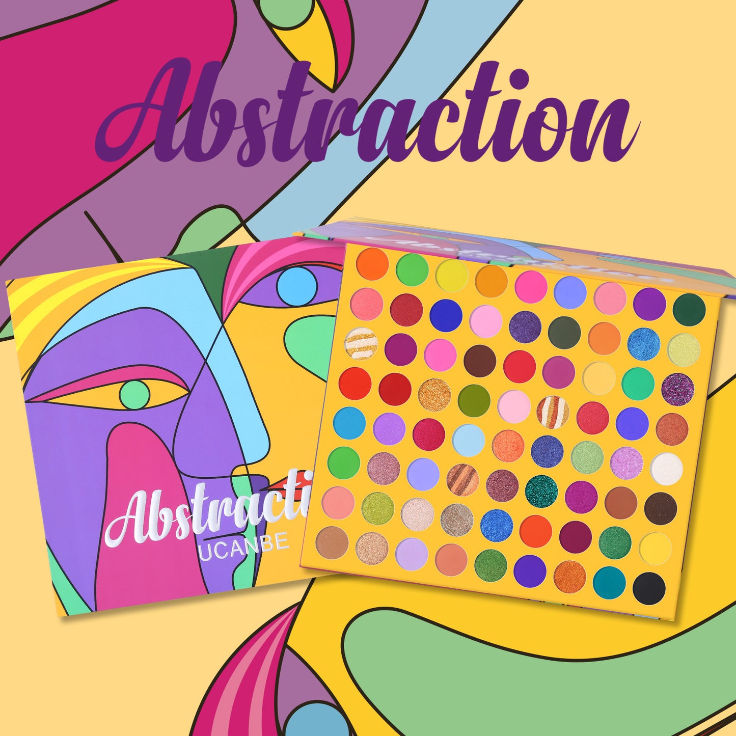 UCANBE 72 colors abstract eye shadow palette candy colored pearlescent matte cos makeup easy to color eye shadow