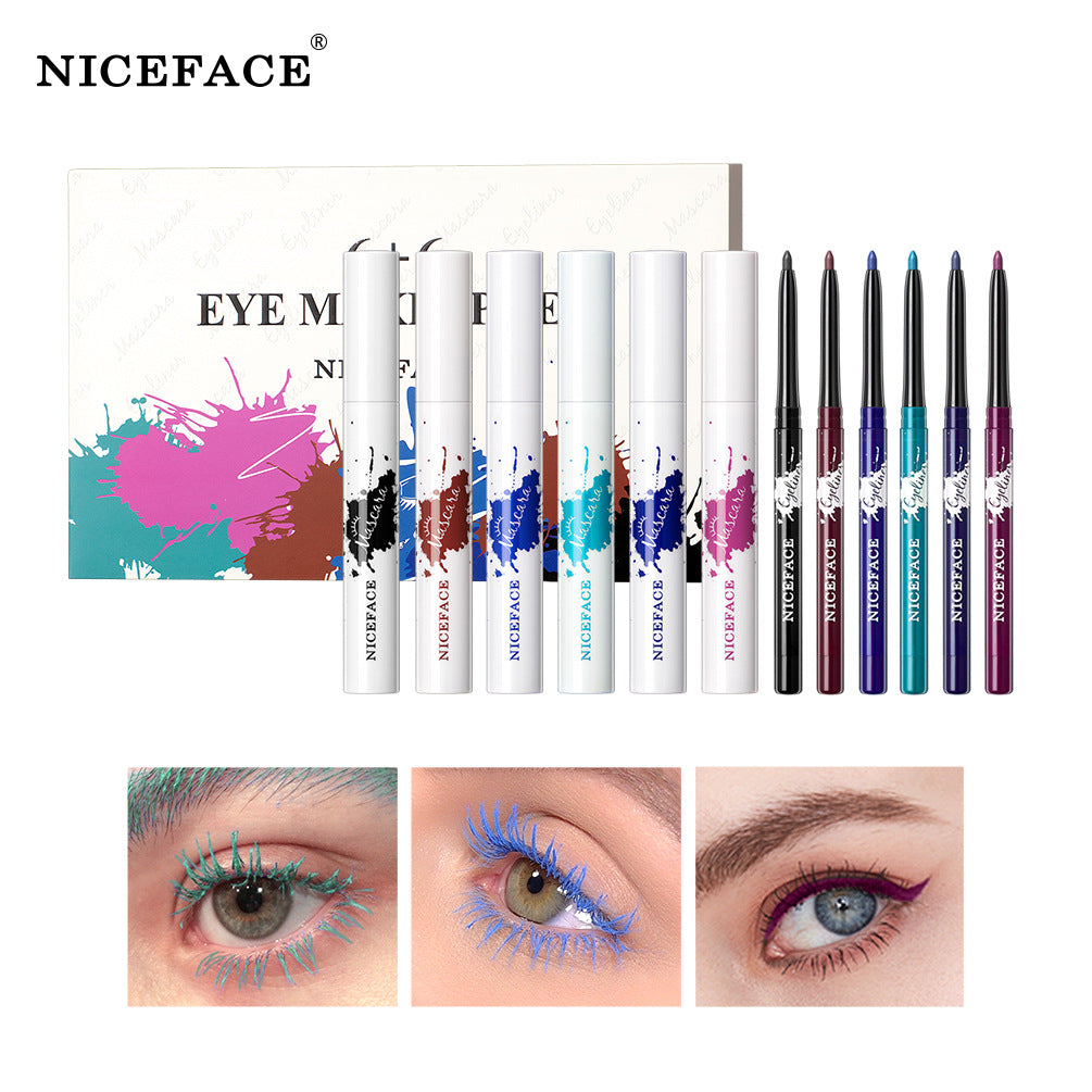 NICEFACE Mascara + Eyeliner Slender Curling Waterproof And Sweat-Proof Eyeliner Gel Pen