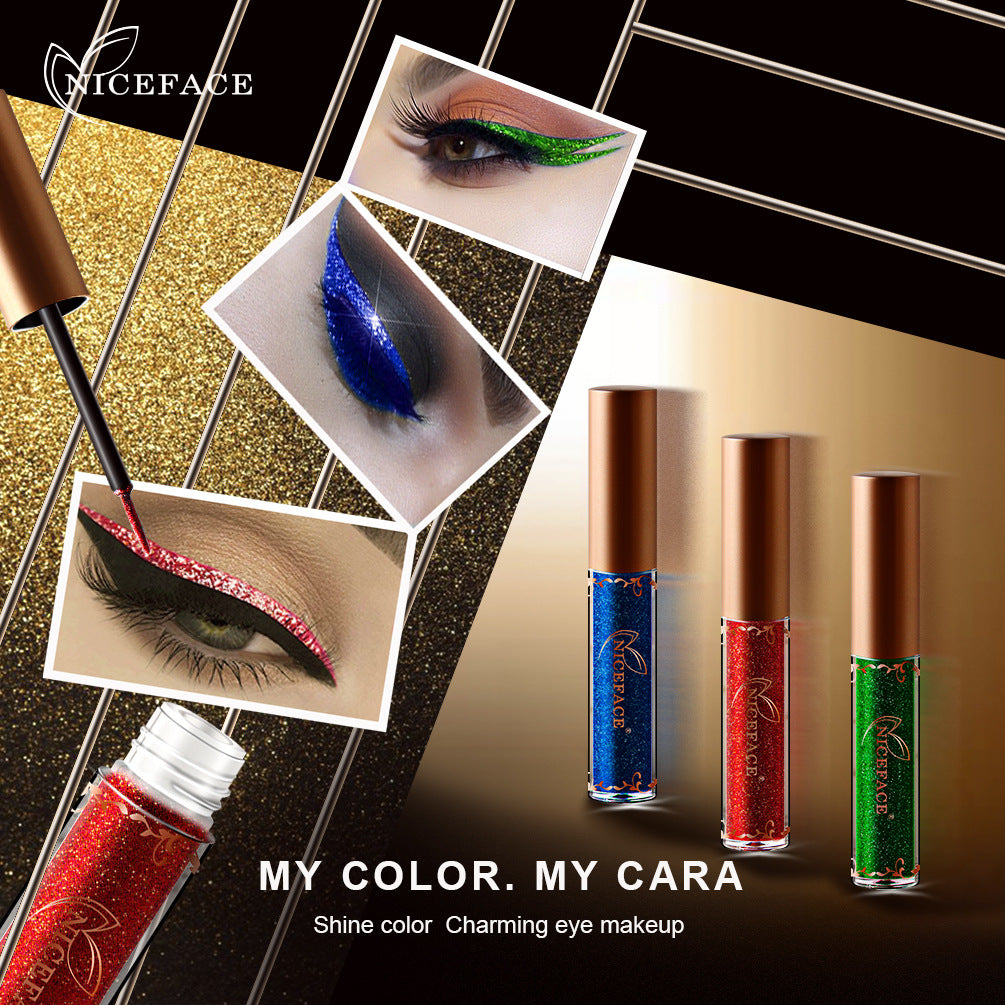 NICEFACE Metallic Colors Shiny Diamond Liquid Eyeliner High Shine Pearlescent Liquid Eyeliner