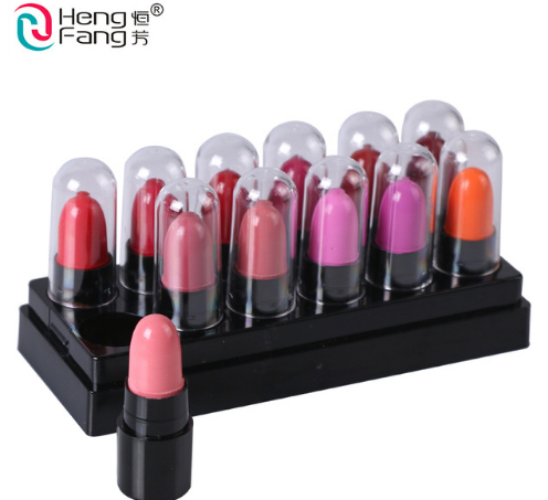 12Colors/Set Mini Cute 12 Colors Lipstick Travel Set Waterproof Lip Color 1.2gx12 High Quality Lips Makeup Brand HengFang #9022
