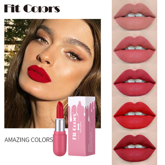 Fit Colors Mini Capsule Matte Lipstick Matte Velvet Does Not Fade Portable Mini Lipstick