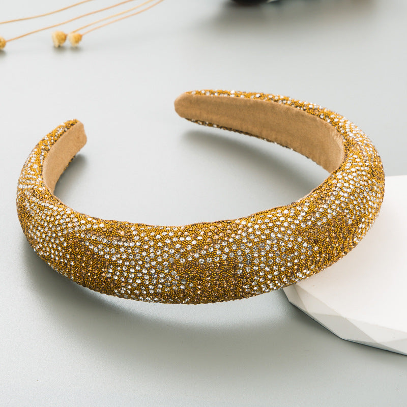 New Light Luxury Rhinestone Headband Ladies Korean Head Jewelry