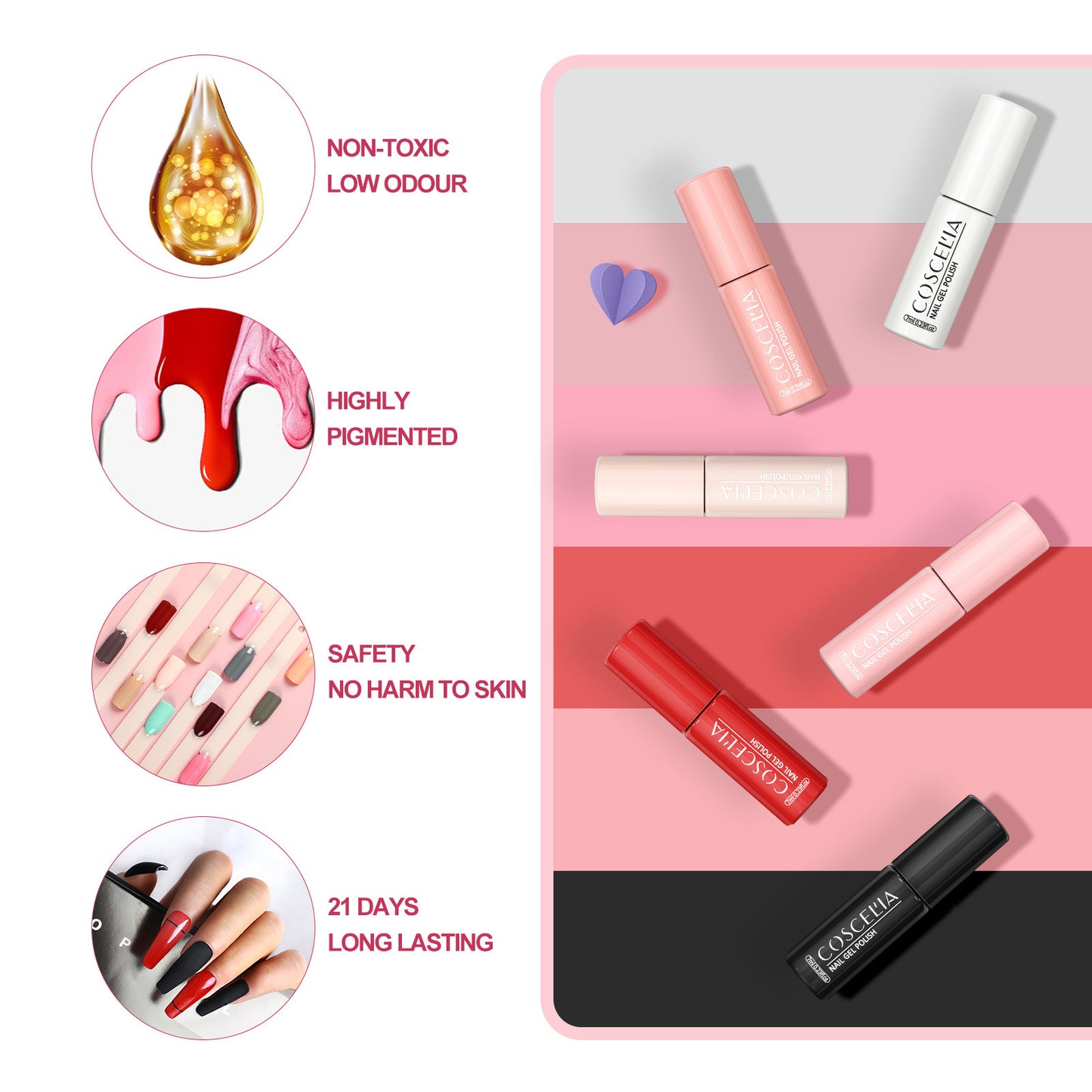 Macaron Color Round Tube Series Nail Polish Glue Nail Art Net Red Popular Color