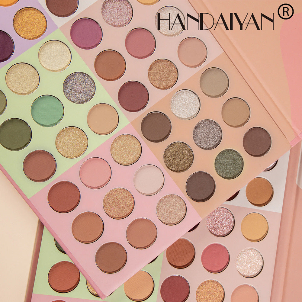 HANDAIYAN Popular 54 Color Eyeshadow Palette Earth Color Pearlescent Matte Glitter Powder Eye Shadow