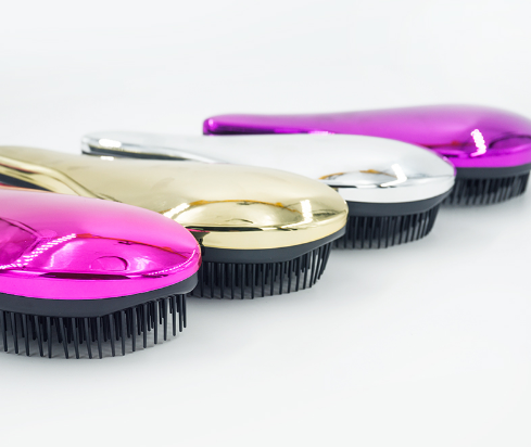 1pc Make Up Magic Anti-static Hair Brush Handle Tangle Detangling Comb Shower Electroplate Massage Comb Salon Hair Styling Tool