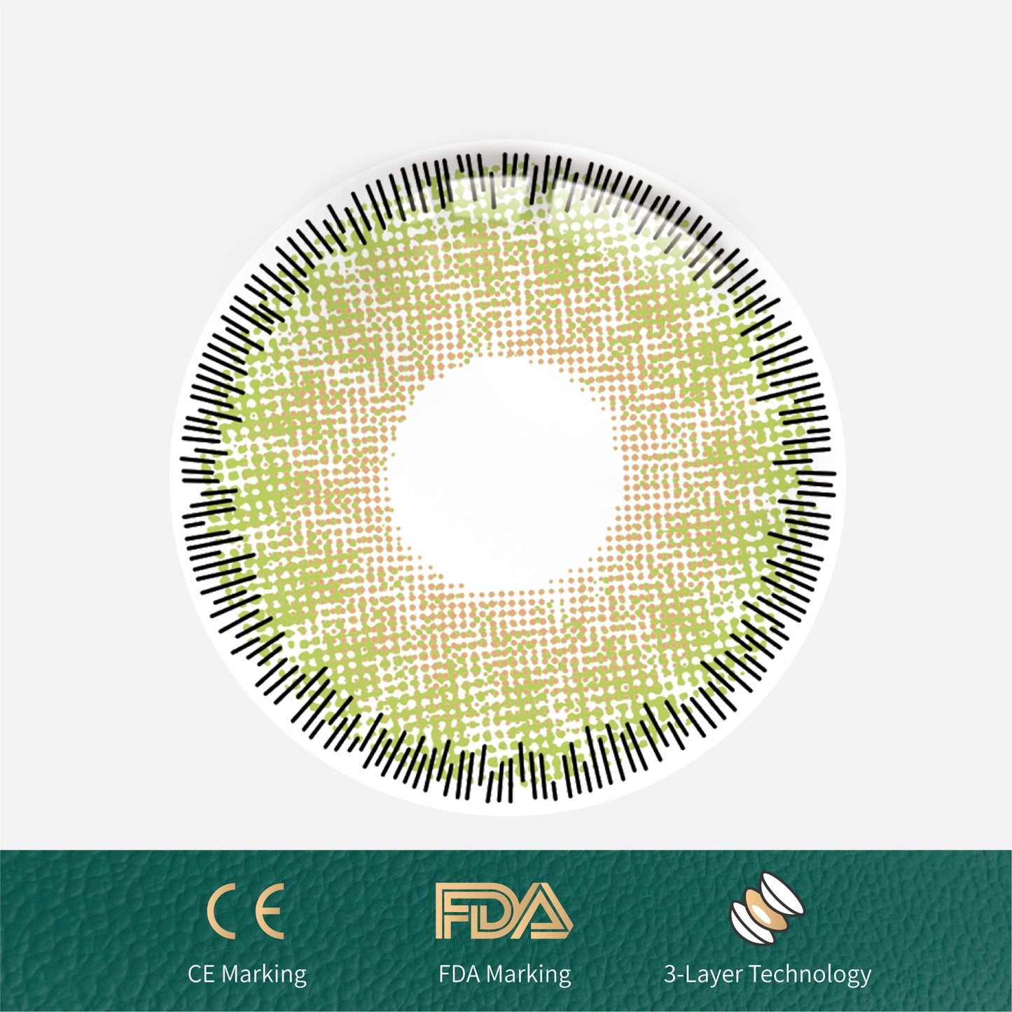 1Pcs FDA Certificate Eyes Beautiful Pupil Colorful Girl Cosplay Contact Lenses Green(0-600Â°)