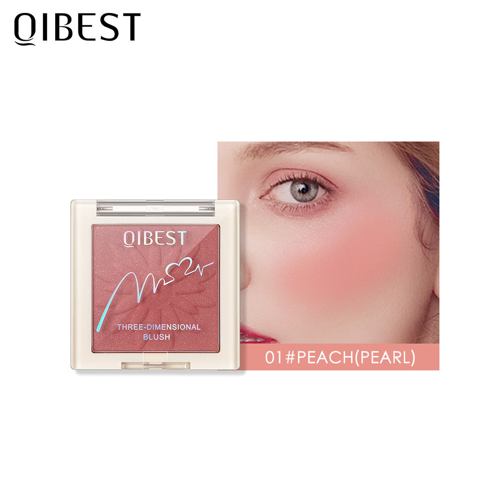 QIBEST Blush Powder Natural Repairing One Rouge Powder Is Not Easy To Take Off Makeup Matte Pearlescent Blush Powder
