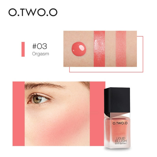 O.TWO.O Makeup Liquid Blusher Sleek Silky Paleta De Blush Color Lasts Long 4 Color Natural Cheek Blush Face Contour Make Up