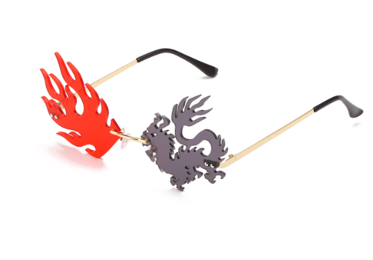 Trendy Tassel Sunglasses Fashion Retro Rimless Sun Glasses Steampunk Sunglasses Shades Funny Clouds Shaped Eyeglasses